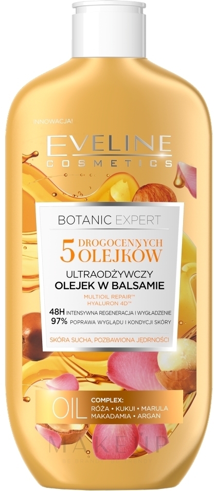 Balsam-Öl für den Körper mit Macadamia und Argan - Eveline Cosmetics Botanic Expert — Bild 350 ml
