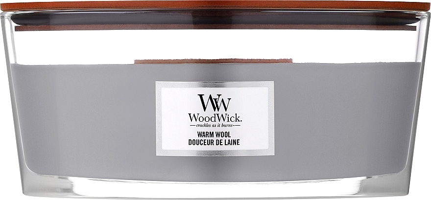 Duftkerze im Glas Warm Wool - WoodWick Hearthwick Flame Ellipse Candle Warm Wool  — Bild N1