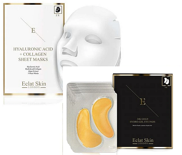 Gesichtspflegeset - Eclat Skin London (Tuchmaske für das Gesicht 3 St. + Augenpatches 5x2 St.) — Bild N1