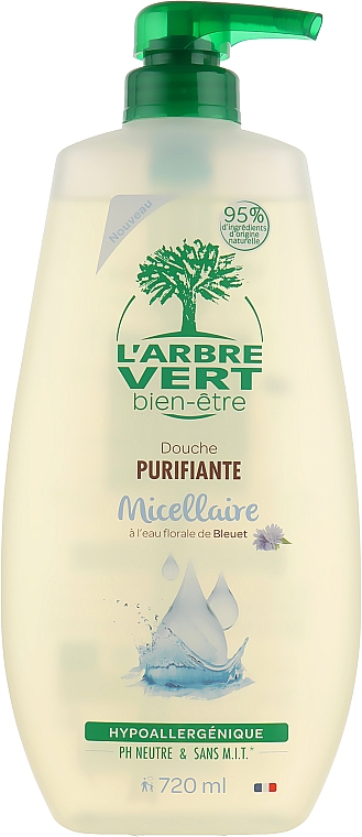 Reinigendes Mizellen-Duschcreme-Gel mit Kornblumenwasser - L'Arbre Vert Cream Shower Gel — Bild N1