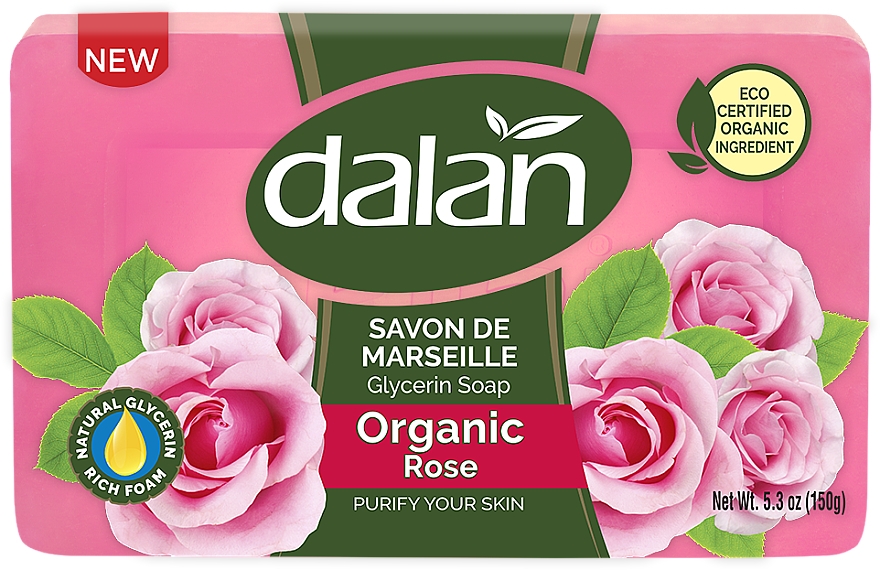 Glyzerinseife mit Bio-Rosensxtrakt - Dalan Savon De Marseille Glycerine Soap Organic Rose — Bild N1