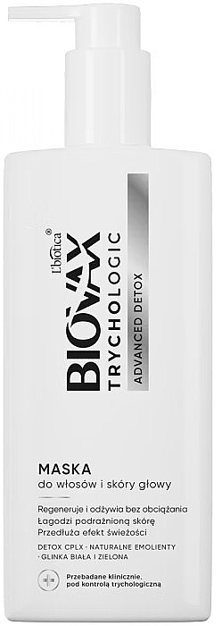 Trichologische Maske für Haar und Kopfhaut - L'biotica Biovax Trychologic Advanced Detox Mask  — Bild N1