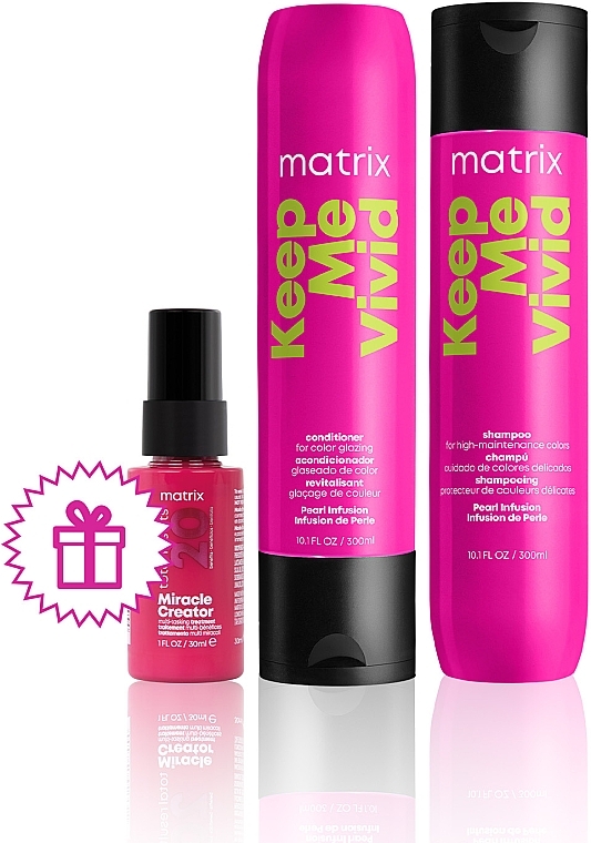 Haarpflegeset - Matrix Keep Me Vivid (Shampoo 300ml + Conditioner 300ml + Haarspray 30ml)  — Bild N2