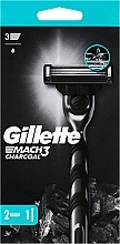 Düfte, Parfümerie und Kosmetik Rasierer mit 2 austauschbaren Klingen - Gillette Mach3 Charcoal