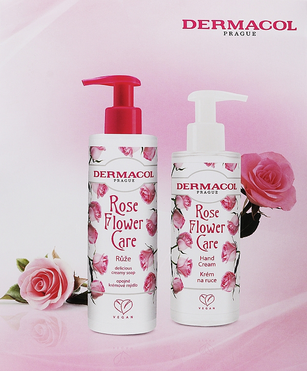 Körperpflegeset - Dermacol Rose Flower (Handcreme 150ml + Creme-Seife 250ml) — Bild N1