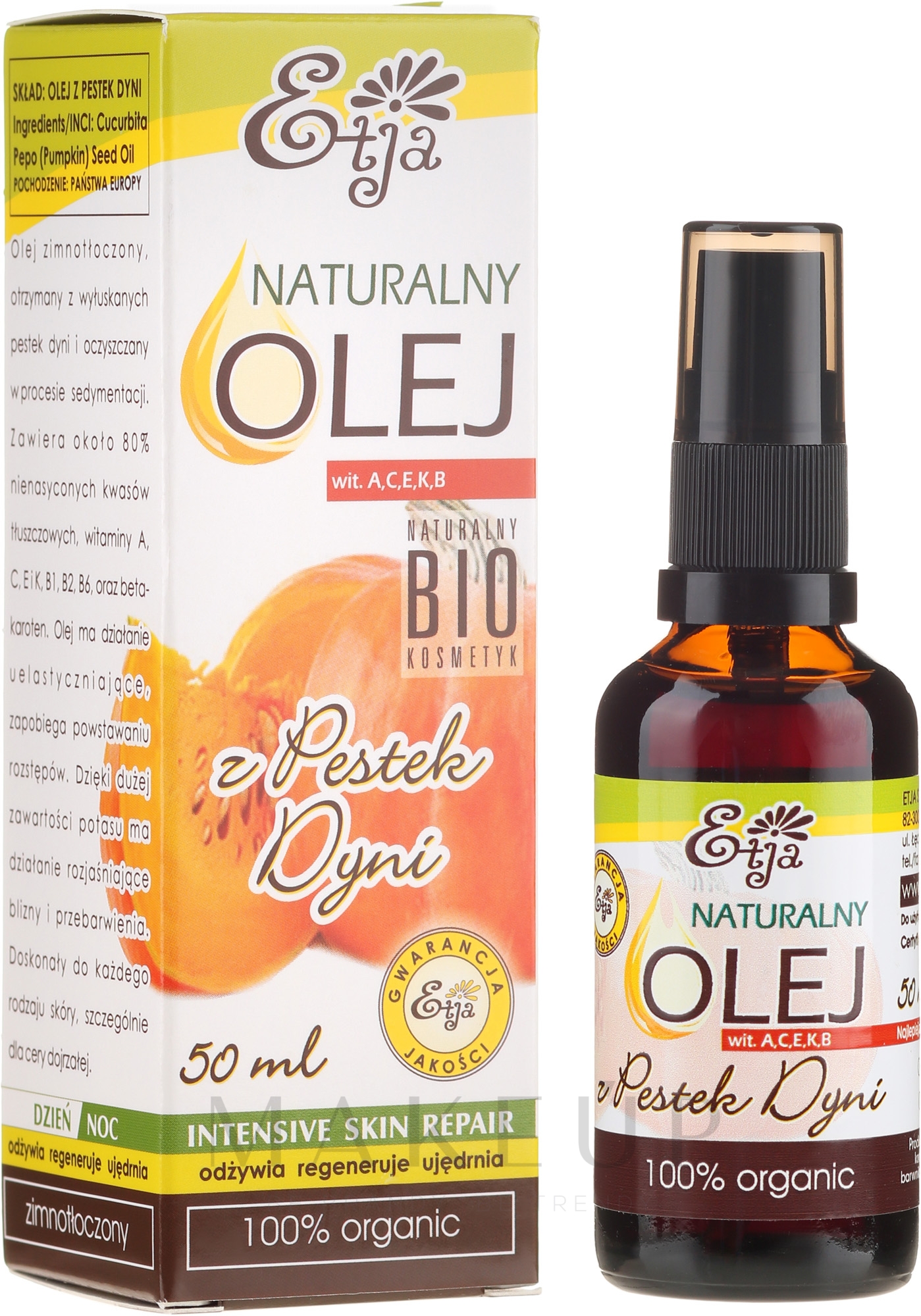 100% Natürliches Kürbiskernöl - Etja Natural Oil — Bild 50 ml