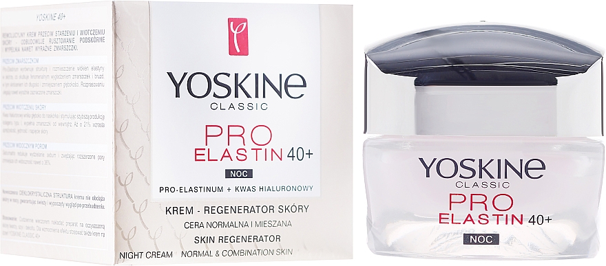 Nachtcreme für normale und Mischhaut 40+ - Yoskine Classic Pro-Elastin Face Cream 40+