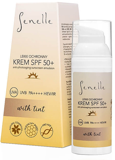 Leichte schützende Gesichtscreme mit Pigment - Senelle Light Protective Face Cream With Tint SPF 50+ — Bild N1