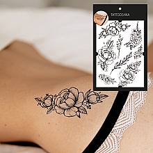 Temporäres Tattoo Pfingstrosen mit Zweigen - Tattooshka — Bild N4