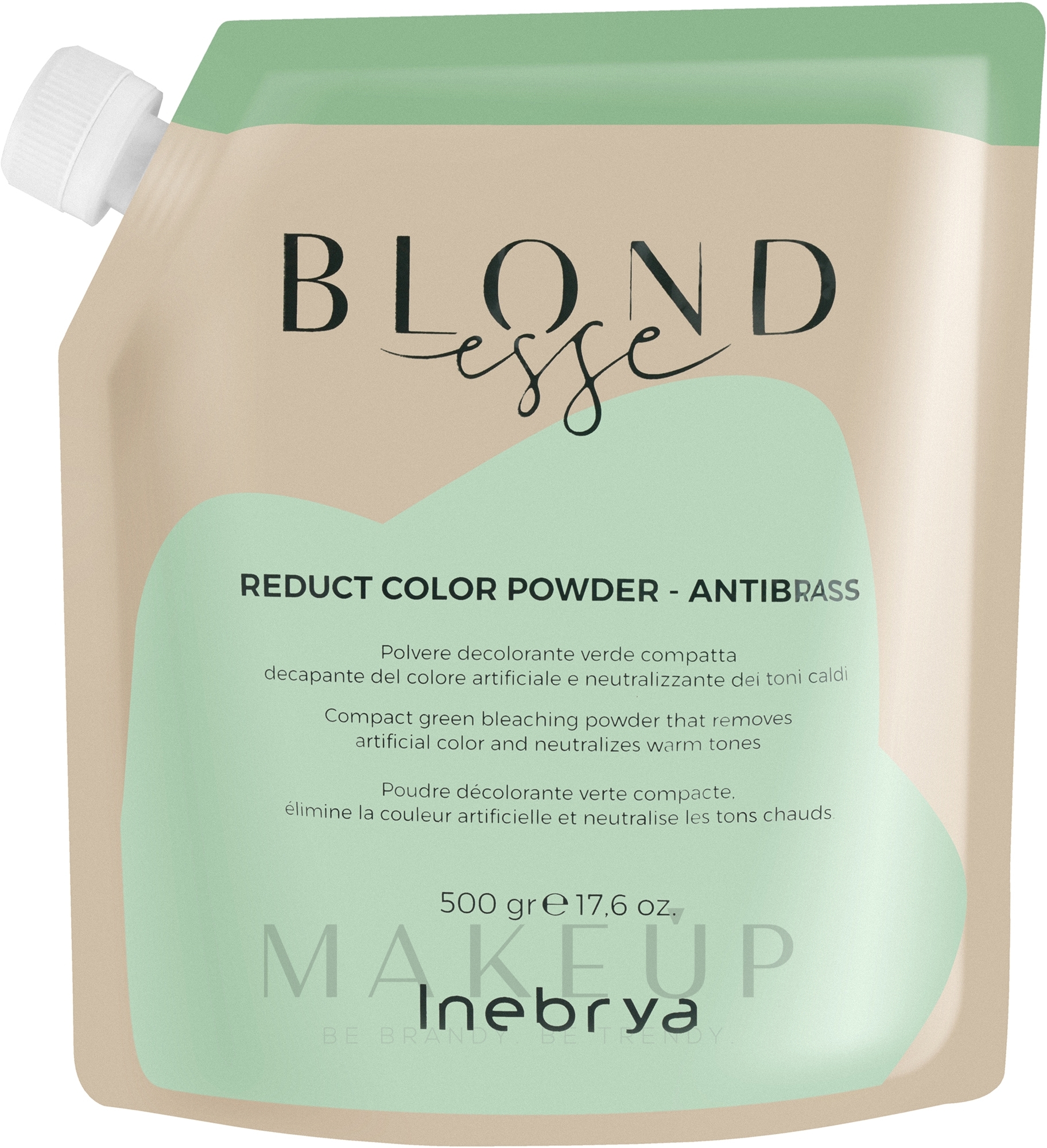 Aufhellungspulver mit grünen Mikropigmenten - Inebrya Blondesse Reduct Color Powder Antibrass — Bild 500 g