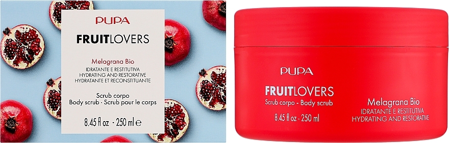 Feuchtigkeitsspendendes und revitalisierendes Körperpeeling Bio Granatapfel - Pupa Fruit Lovers Pomegranate Bio Body Scrub — Bild N2