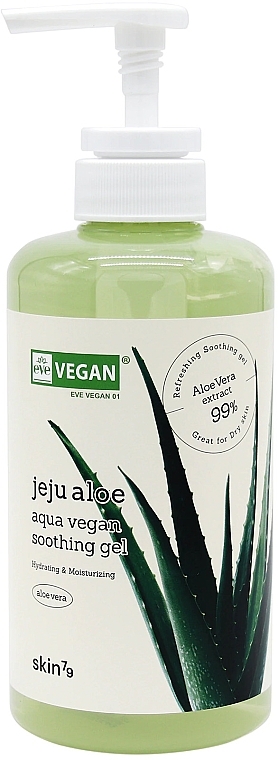 Feuchtigkeitsspendendes und beruhigendes Aloe-Gel - Skin79 Jeju Aloe Aqua Vegan Soothing Gel (mit Spender)  — Bild N1
