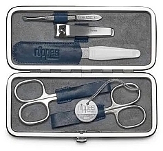 Maniküreset 5-tlg. blau  - Nippes Solingen Manicure Set Vintage 1032  — Bild N1