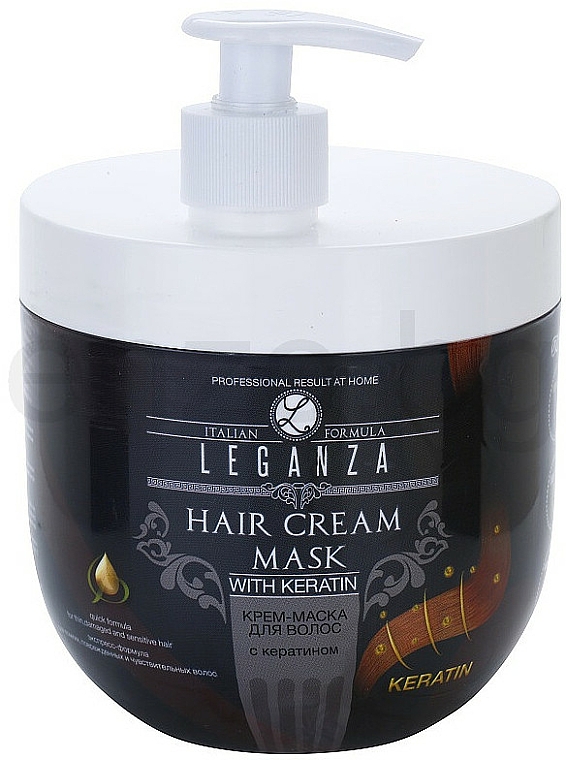 Haarcreme-Maske mit Keratin - Leganza Cream Hair Mask With Keratin (mit Spender) — Bild N2