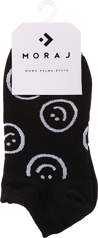 Kurze Damensocken mit Smiley schwarz  - Moraj — Bild N1