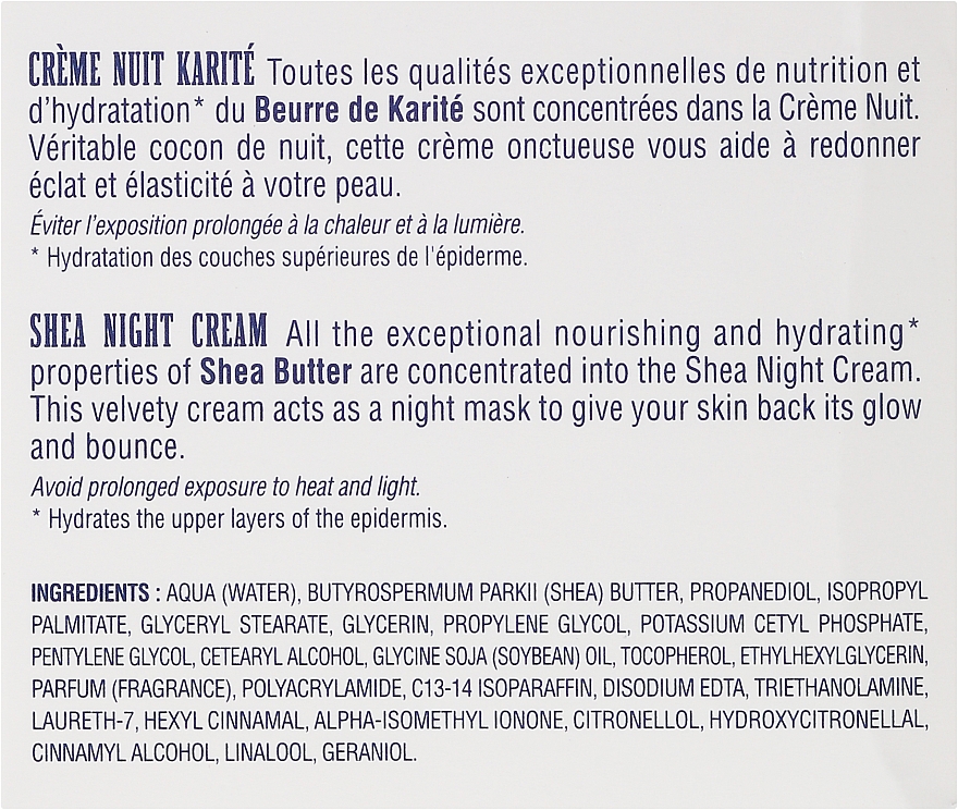 Pflegende und feuchtigkeitsspendende Nachtcreme mit Sheabutter - Institut Karite Shea Night Cream — Bild N3