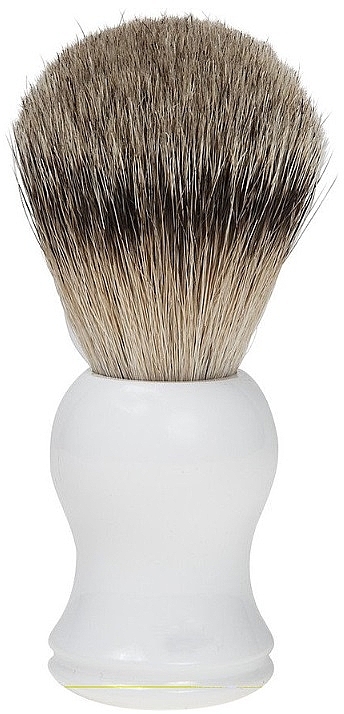 Rasierpinsel mit Dachshaar weiß - Golddachs Finest Badger Plastic White — Bild N1
