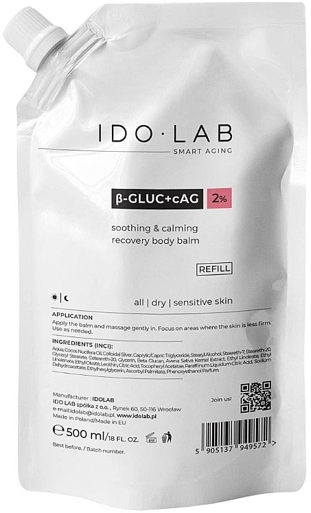Intensiv feuchtigkeitsspendender und beruhigender Körperbalsam - Idolab B-Gluc + cAG Refill (Refill)  — Bild N1