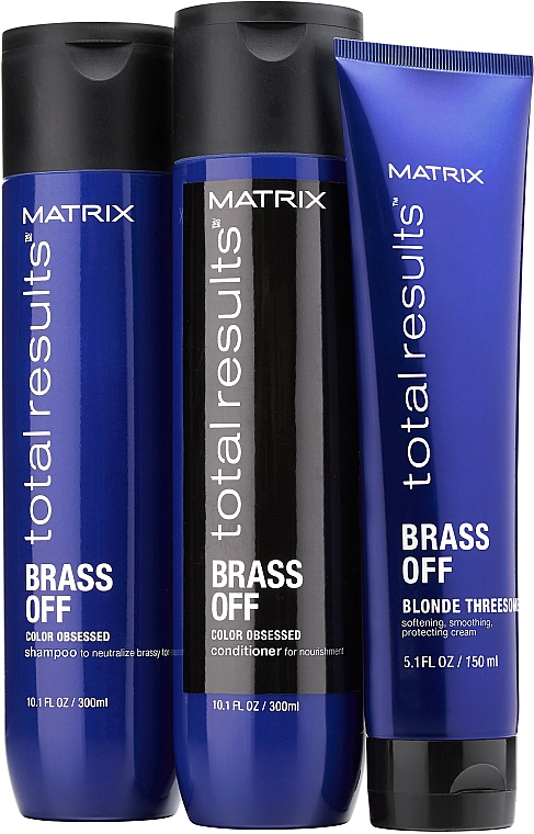 Schützende Haarcreme für blondierte Haare - Matrix Total Results Brass Off Blonde Threesome — Bild N3