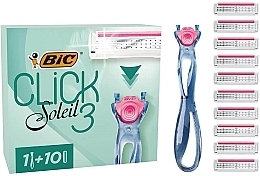 Damenrasierer mit 10 austauschbaren Kassetten  - Bic Click 3 Soleil Bundle Pack — Bild N1