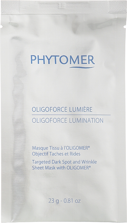 Revitalisierende Tuchmaske gegen Falten - Phytomer Oligoforce Lumination Targeted Dark Spot and Wrinkle Sheet Mask — Bild N1