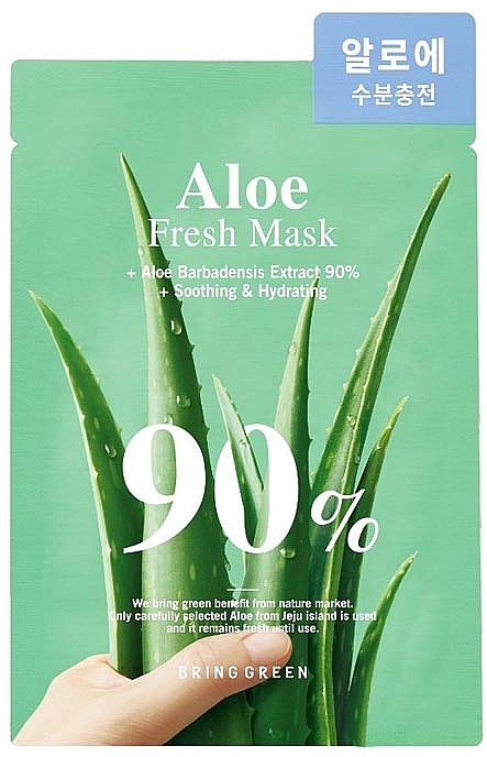 Tuchmaske für das Gesicht mit Aloe-Vera-Extrakt - Bring Green Aloe 90% Fresh Mask Sheet — Bild N1