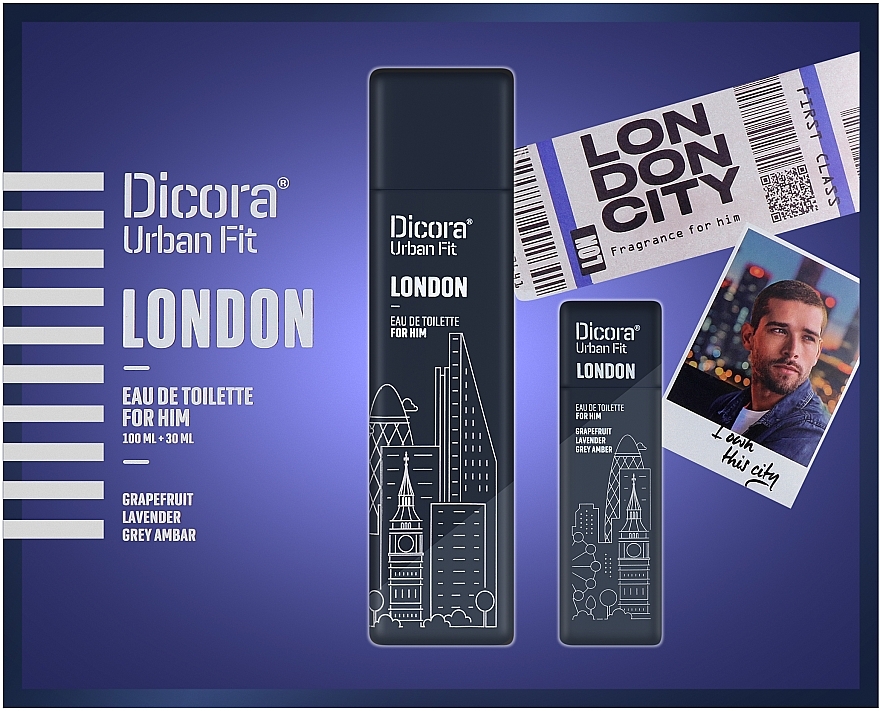 Dicora Urban Fit London - Duftset (Eau de Toilette 100 ml + Eau de Toilette 30 ml)  — Bild N1