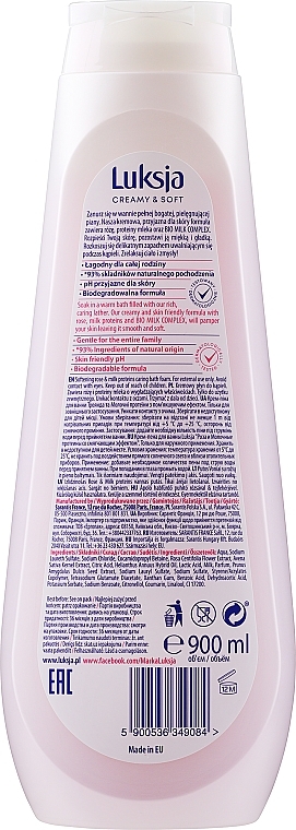 Cremiger Badeschaum Rosenblätter & Milchproteine - Luksja Creamy Rose Petals & Milk Proteins Bath Foam — Bild N4
