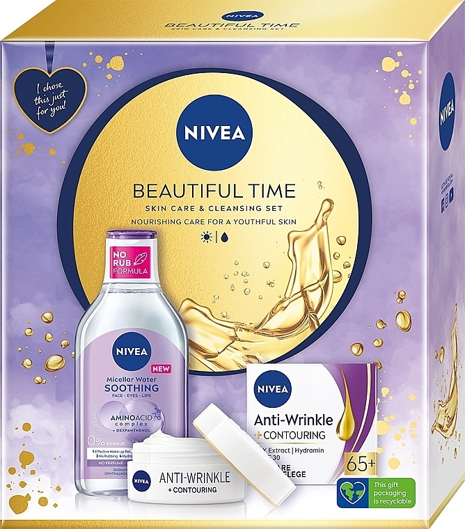 Gesichtspflegeset - NIVEA Beautiful Time (Mizellenwasser 400ml + Gesichtscreme 50ml) — Bild N1