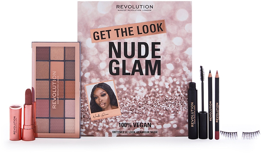 Makeup Revolution Get The Look: Nude Glam Makeup Gift Set - Set 6 St. — Bild N1