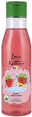 Kindergel zum Waschen für Haar und Körper mit Erdbeere - Oriflame Love Nature Kids Playful Strawberry Hair Body Wash — Bild N1