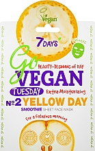 Düfte, Parfümerie und Kosmetik Intensiv feuchtigkeitsspendende Tuchmaske für das Gesicht mit Mandelöl, Birnen- und Bananenextrakt - 7 Days Go Vegan Tuesday Yellow Day