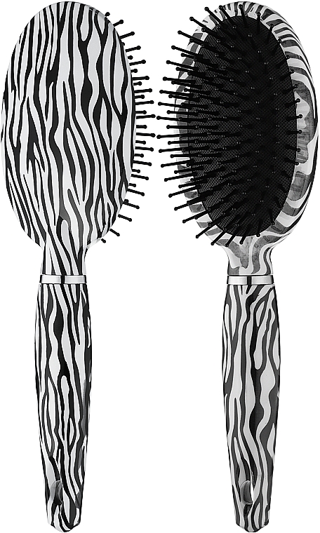 Massage-Haarbürste oval Zebra 10 Reihen - Titania — Bild N1