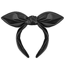 Haarreif schwarz Chic Bow - MAKEUP Hair Hoop Band Leather Black — Bild N1
