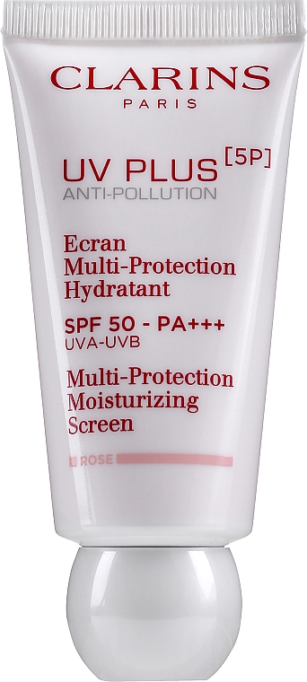 Feuchtigkeitsspendender Fluid-Gesichtsschutz - Clarins UV Plus [5P] Anti-Pollution SPF 50 Rose — Bild N1