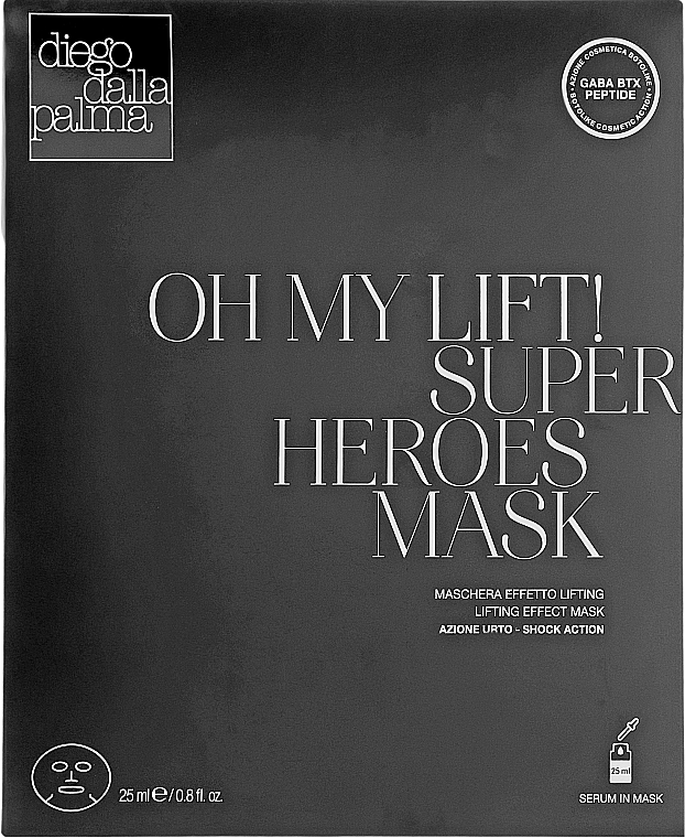 Straffende und glättende Tuchmaske für das Gesicht mit Lifting-Effekt - Diego Dalla Palma Oh My Lift Super Heroes Mask — Bild N1