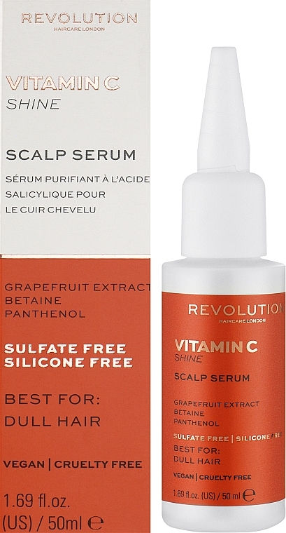 Kopfhautserum mit Grapefruit-Extrakt, Betain und Panthenol - Makeup Revolution Vitamin C Shine Scalp Serum — Bild N2