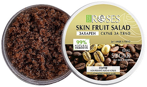 Gesichts- und Körperpeeling Kaffee - Nature of Agiva Roses Skin Fruit Salad Coffee Nourishing Sugar Scrub — Bild N1