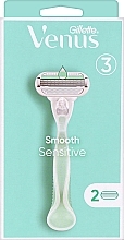 Rasierer mit 2 austauschbaren Kassetten - Gillette Venus Smooth Sensitive  — Bild N1