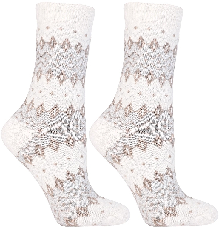 Warme Wollsocken, CSW800-003, beige mit Mustern  - Moraj — Bild N1