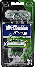 Düfte, Parfümerie und Kosmetik Einwegrasiererset schwarz-grün - Gillette Blue 3 Sensitive 