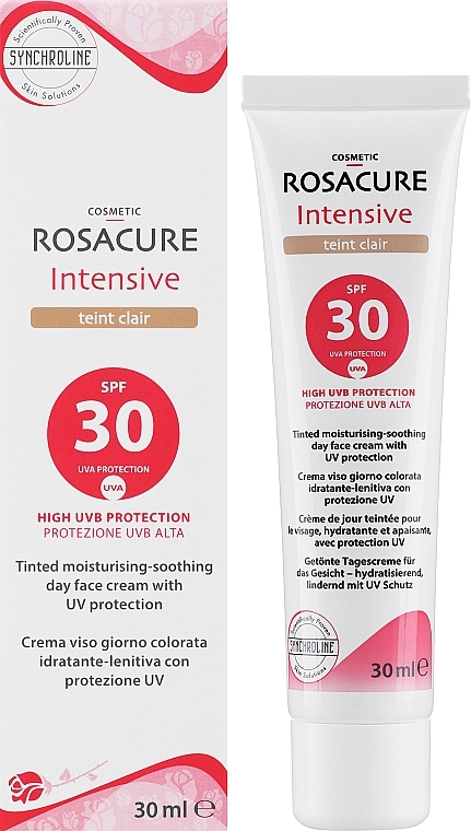 Getönte schützende Emulsion für Gesichtshaut mit Rosacea SPF 30 - Synchroline Rosacure Intensive Teintee Clair — Bild N2