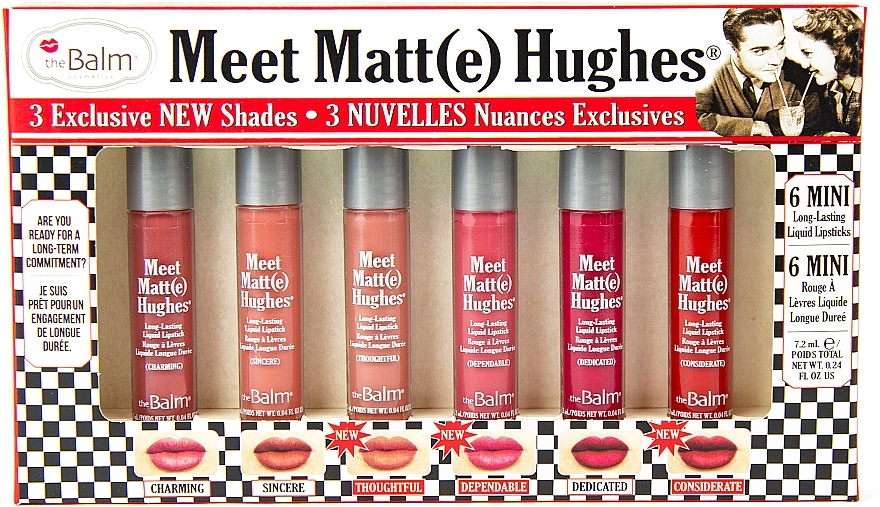Lippenstift-Set - TheBalm Meet Matt(e) Hughes 6 Mini Kit (Lippenstift 6x1.2ml) — Bild N1