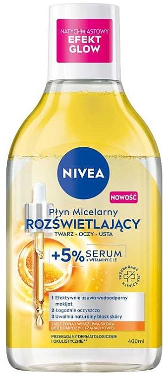 NIVEA Illuminating Micellar Water  - Aufhellendes Mizellenwasser mit 5 % Serum mit Vitamin C und E — Bild N1