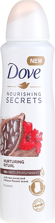 Deospray Antitranspirant - Dove Nourishing Secrets Cacao & Hibiscus Dry Spray Antiperspirant