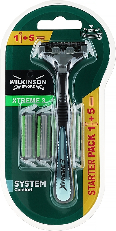 Rasierer mit 5 Ersatzklingen - Wilkinson Sword Xtreme3 Hybrid — Bild N1