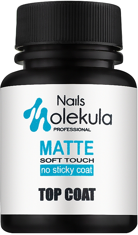 Decklack matt ohne Klebeschicht mit Samteffekt - Nails Molekula Top Coat Matte Soft Touch — Bild N2