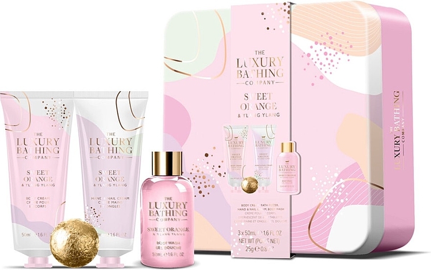 Körperpflegeset - Grace Cole The Luxury Bathing Sweet Orange & Ylang Ylang Set (Duschgel 50ml + Körpercreme 50ml + Handcreme 50ml + Badebombe 25g) — Bild N1