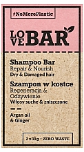 Düfte, Parfümerie und Kosmetik Festes Shampoo für trockenes und strapaziertes Haar mit Arganöl und Ingwer - Love Bar Repair & Nourish Shampoo Bar