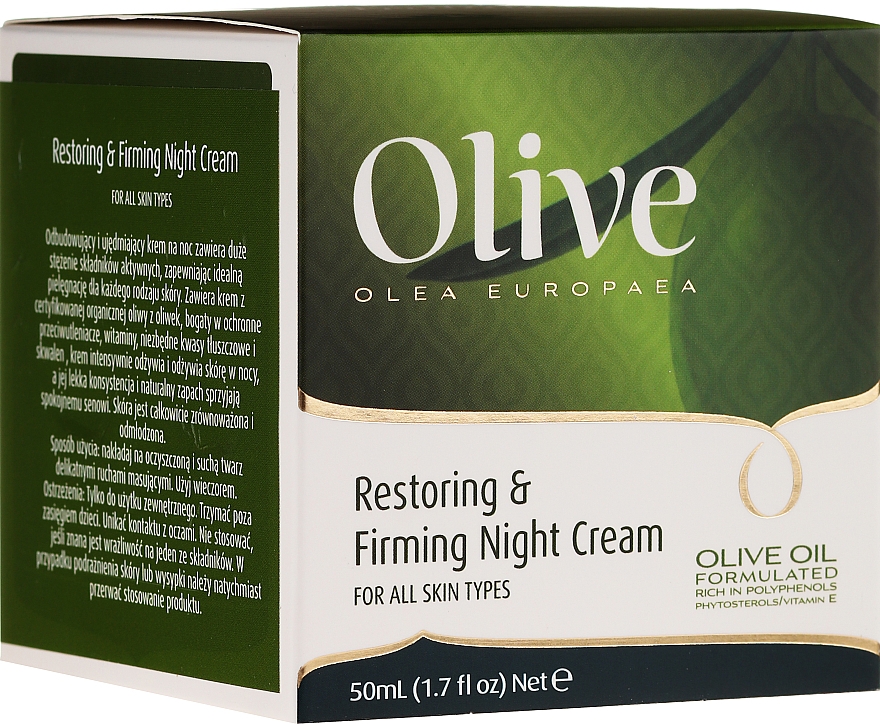 Regenerierende und straffende Nachtcreme mit Olivenöl - Frulatte Olive Restoring Firming Night Cream